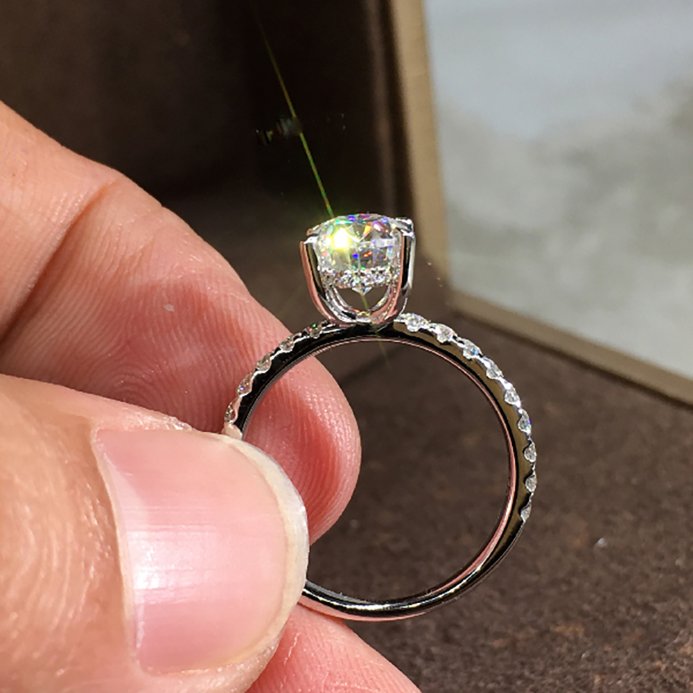 Custom Solid 10K White Gold Wo - Moissanite Engagement Ring 1 Carat review and price