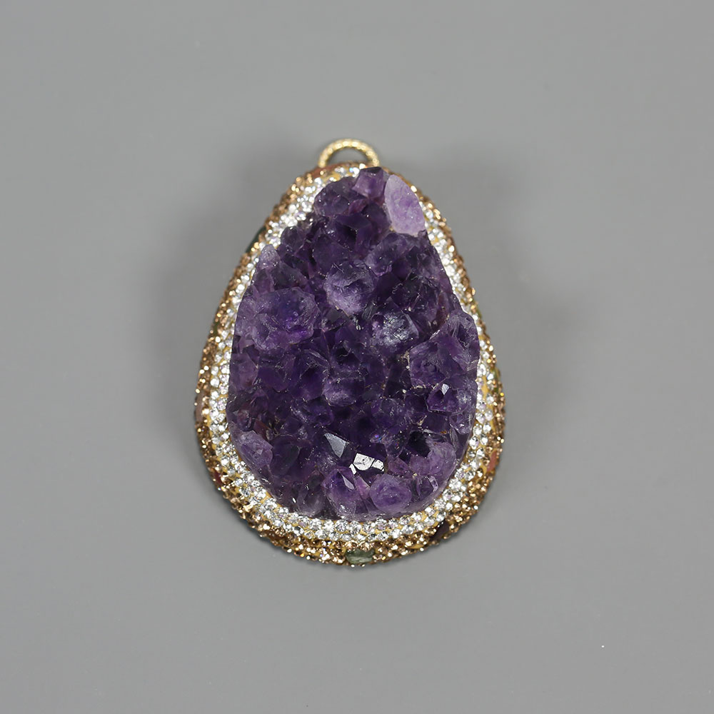 Natural Purple Amethyst Quartz - Crystal Pendant Necklace Natural Stone review and price