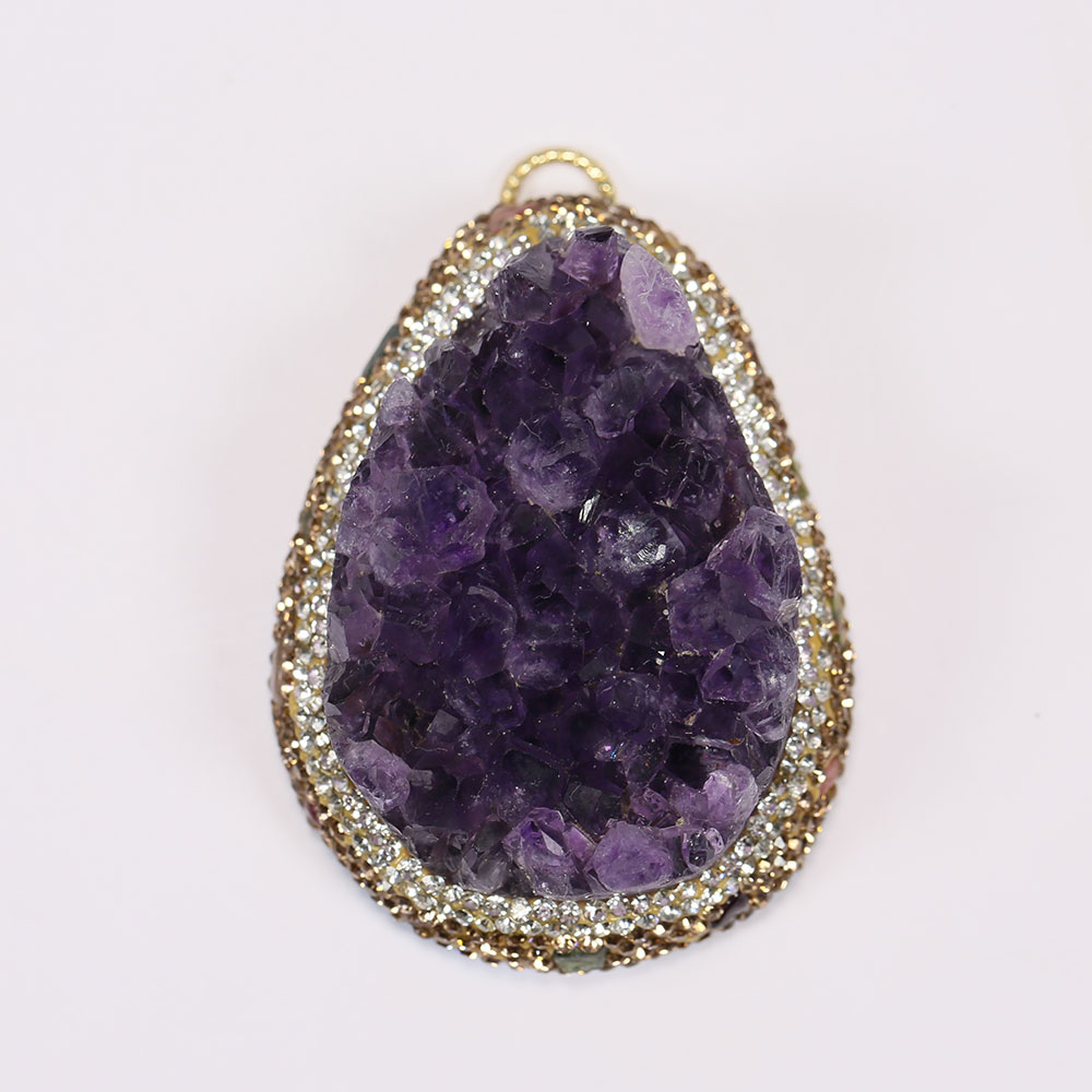 Natural Purple Amethyst Quartz - Crystal Pendant Necklace Natural Stone review and price