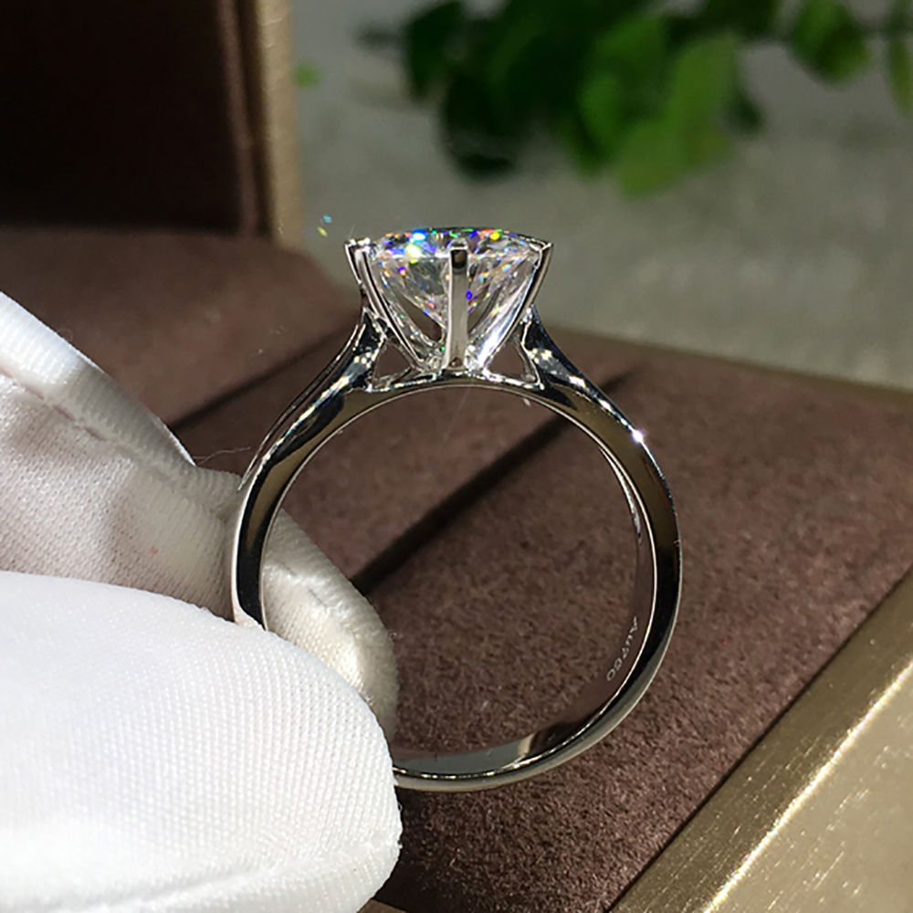 Custom Solid 14K Au585 White G - Moissanite Engagement Ring 1 Carat review and price