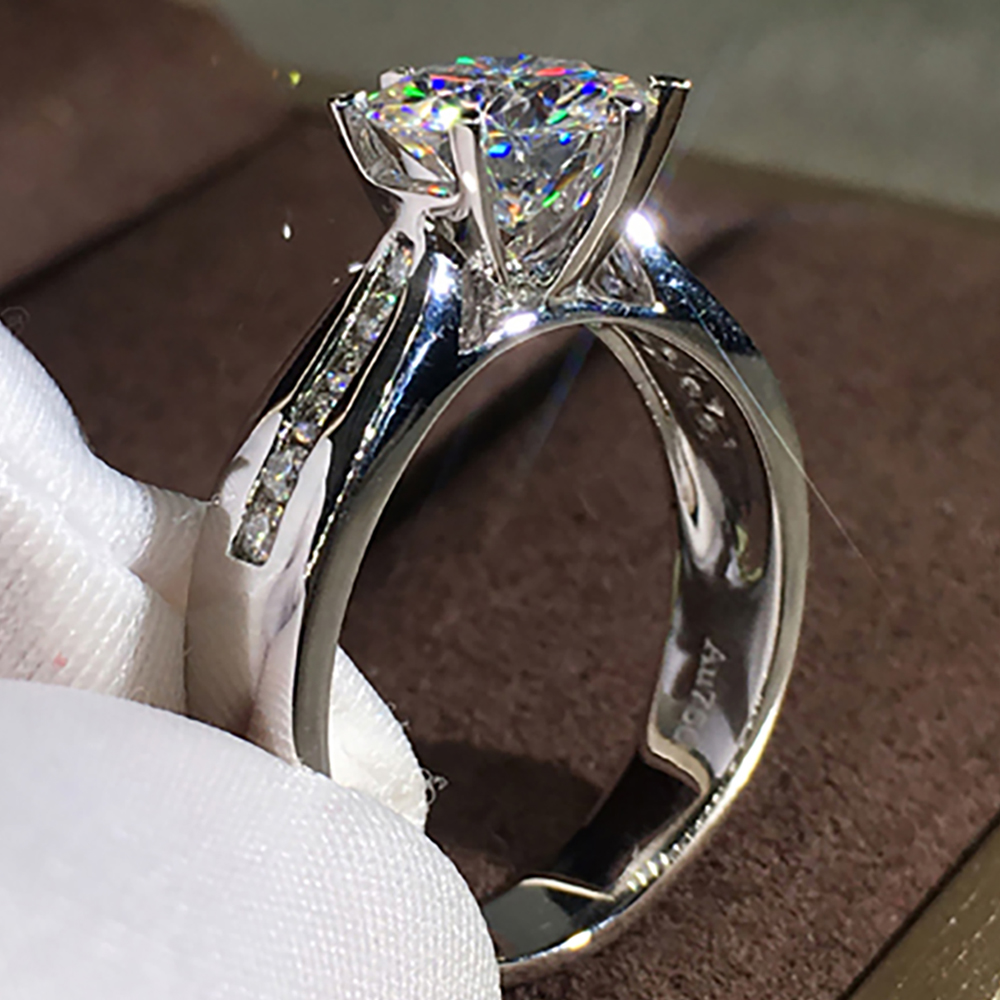 Custom Solid 14K Au585 White G - Moissanite Engagement Ring 1 Carat review and price