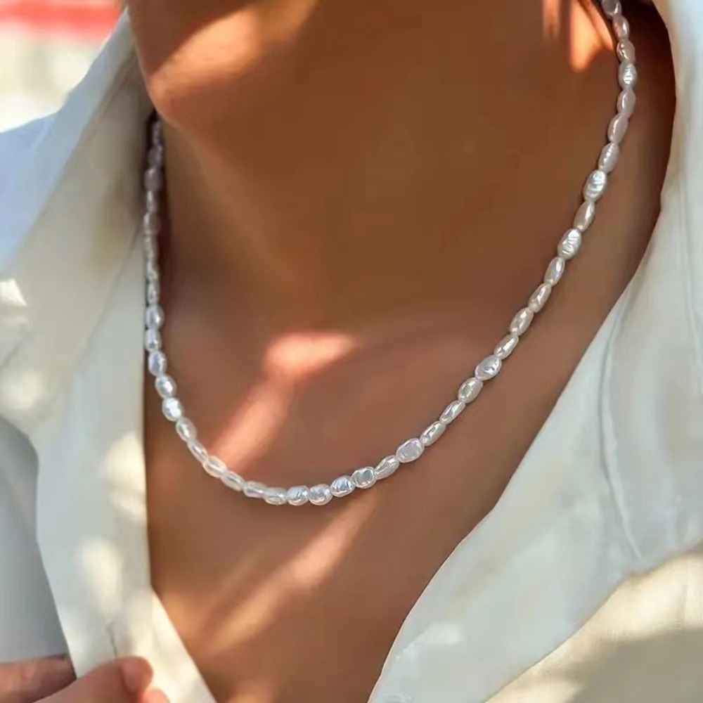 Simple Imitation Pearl Choker  - Pearl Choker Necklace Vintage review and price