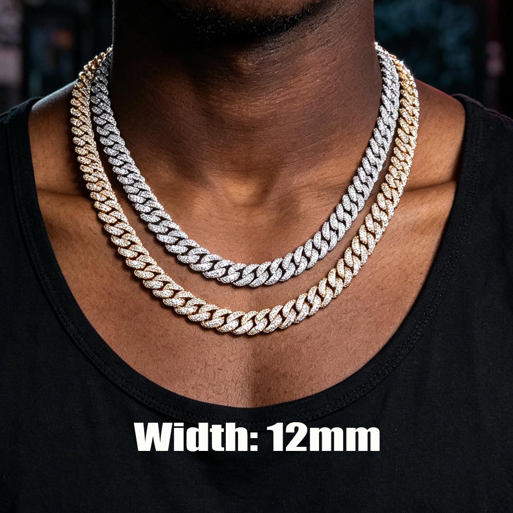 12mm Hip Hop Jewelry Diamond C - Cuban Link Chain 12Mm review and price