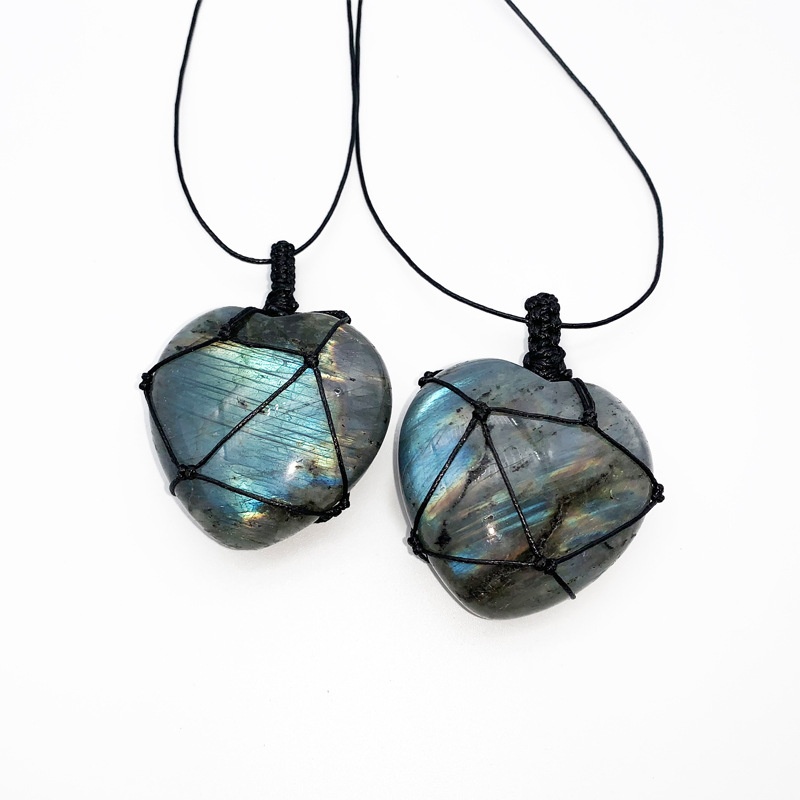 Natural Hand-woven Labradorite - Crystal Pendant Necklace Natural Stone review and price