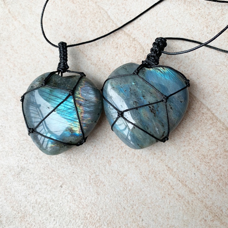 Natural Hand-woven Labradorite - Crystal Pendant Necklace Natural Stone review and price