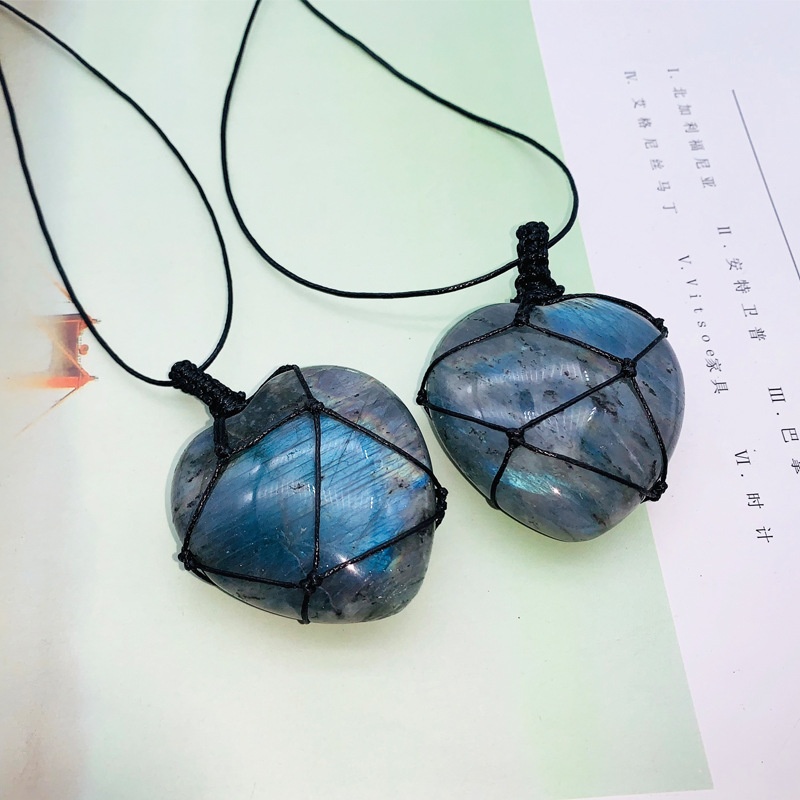 Natural Hand-woven Labradorite - Crystal Pendant Necklace Natural Stone review and price