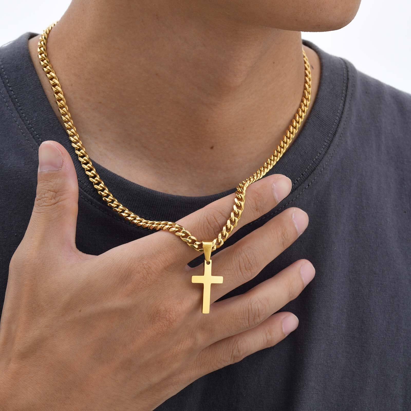High Quality Cross Necklace fo - Cuban Link Chain 12Mm review and price