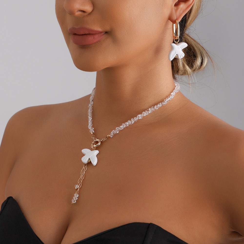 White Dove Pearl Choker Neckla - Layered Pendant Necklace Aesthetic review and price