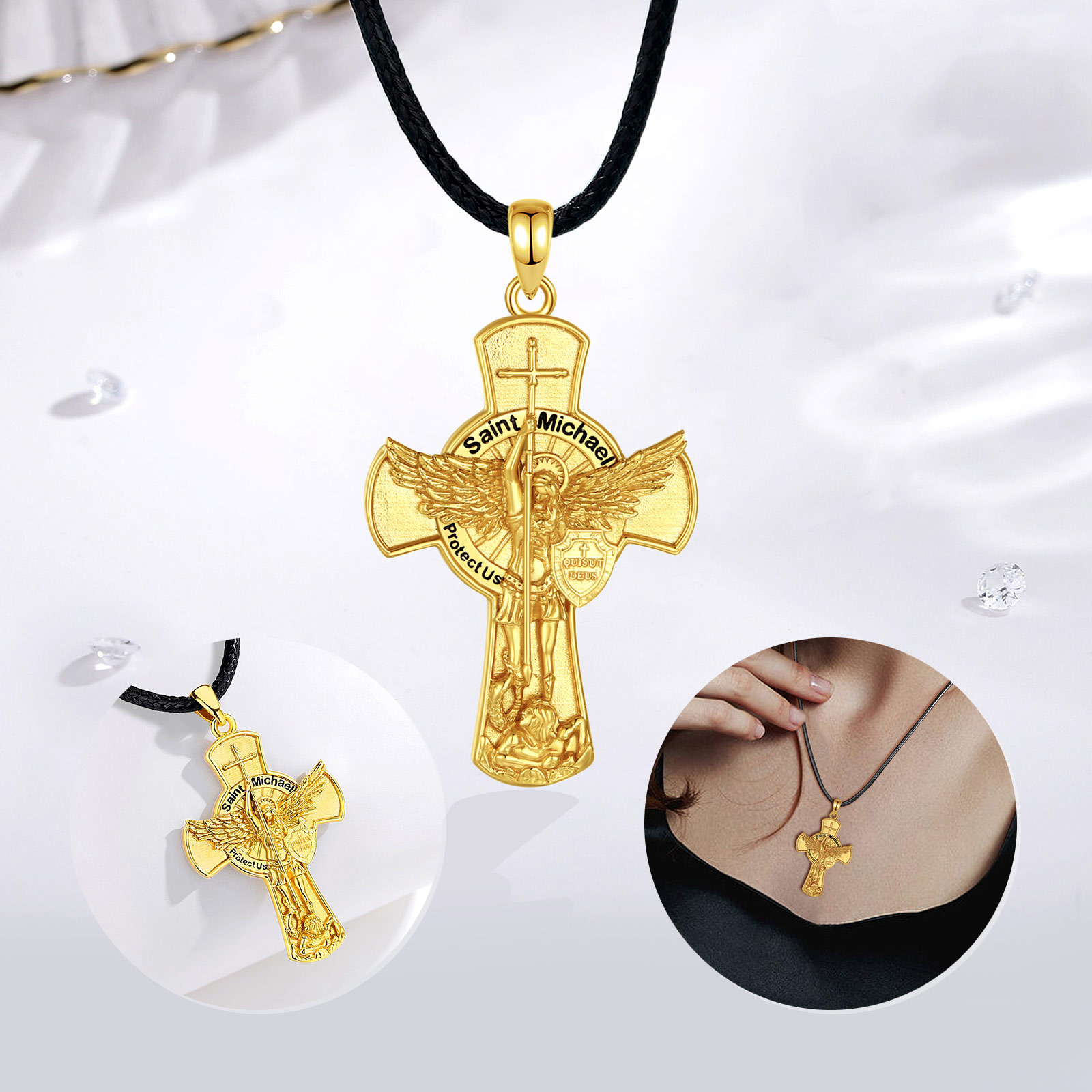 Eudora St.Michael Archangel Ne - 925 Sterling Silver Chain Necklace Men review and price