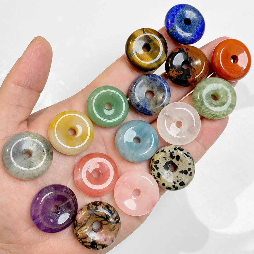 1pc 25MM Circle Donut for Neck - Crystal Pendant Necklace Natural Stone review and price