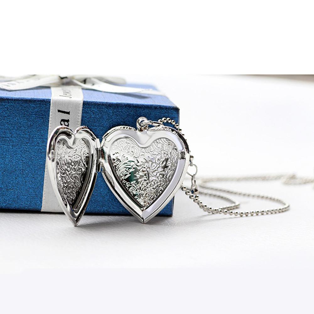 Fashion Heart Shape Alloy Phot - Heart Locket Necklace Photo review and price